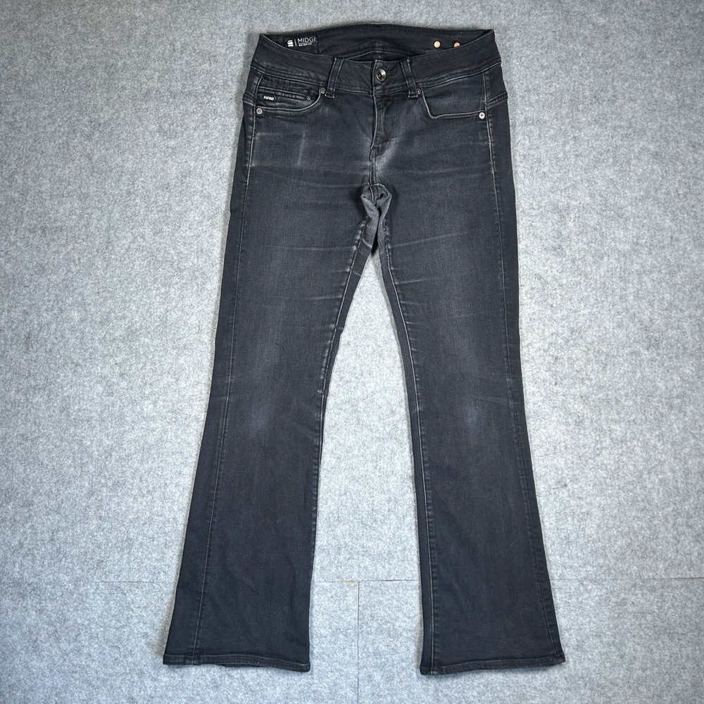 G-Star Raw denim jeans womens 30x32 Black Midge Mid Bootcut Y2K Gorpcore
